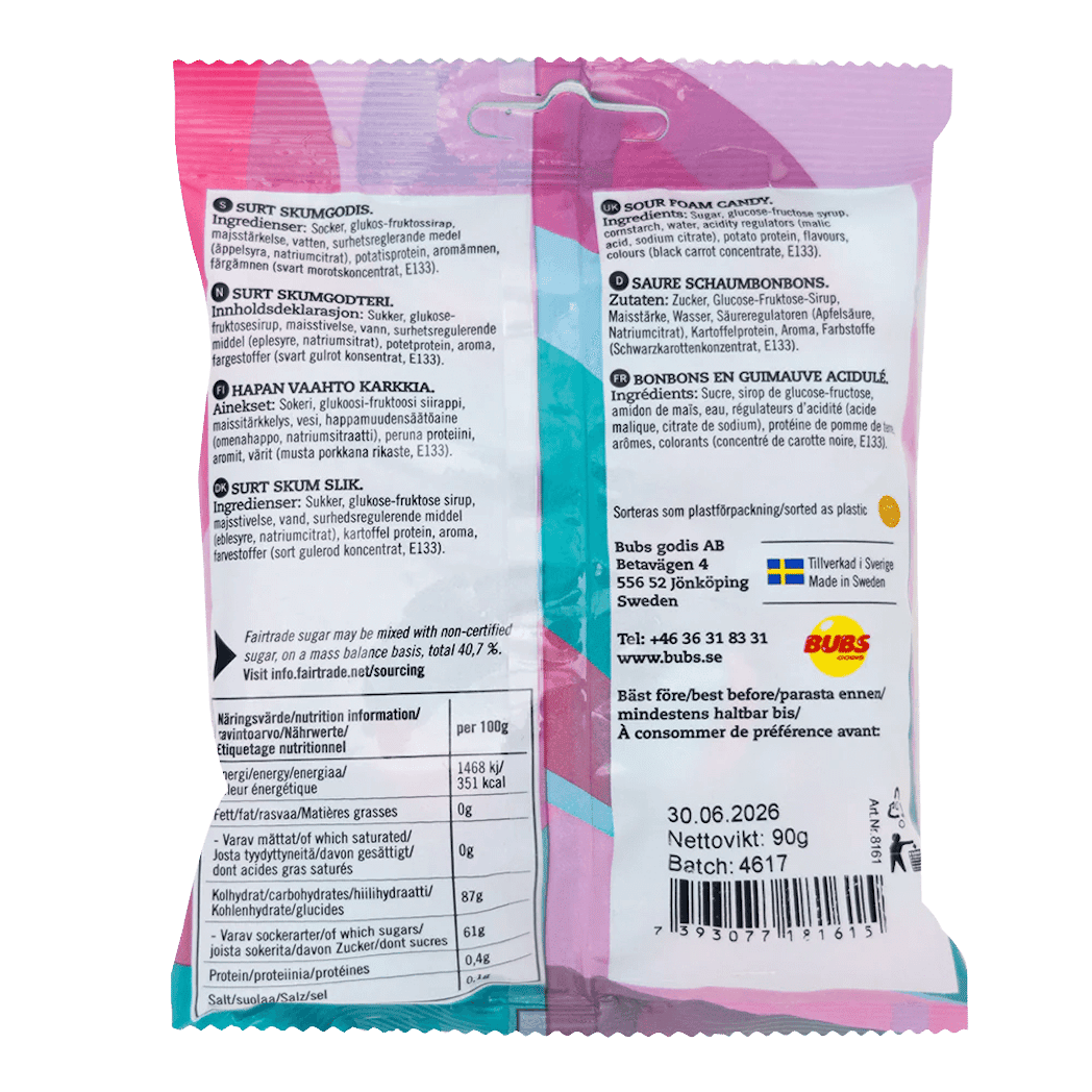 BUBS Godis Goody Raspberry and Blueberry 90g 3