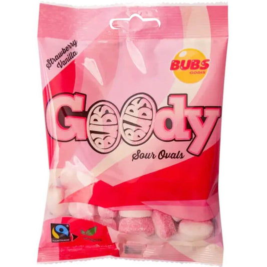 Bubs Godis Goody Strawberry and Vanilla Sour 90g