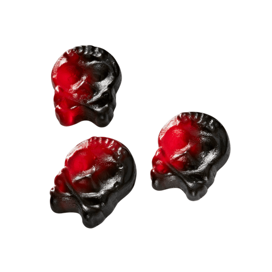 BUBS Godis Raspberry and Licorice Skull 190g 1