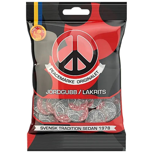 Candypeople Peacesign Strawberry and Licorice 80g