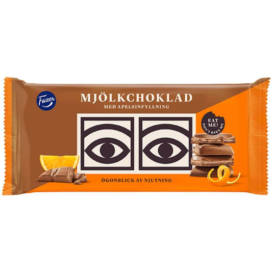 Fazer Eyes Milk Chocolate Orange Filling 121g