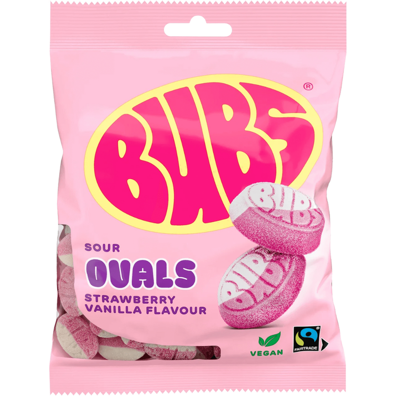 BUBS Godis Goody Strawberry and Vanilla Sour 90g 4