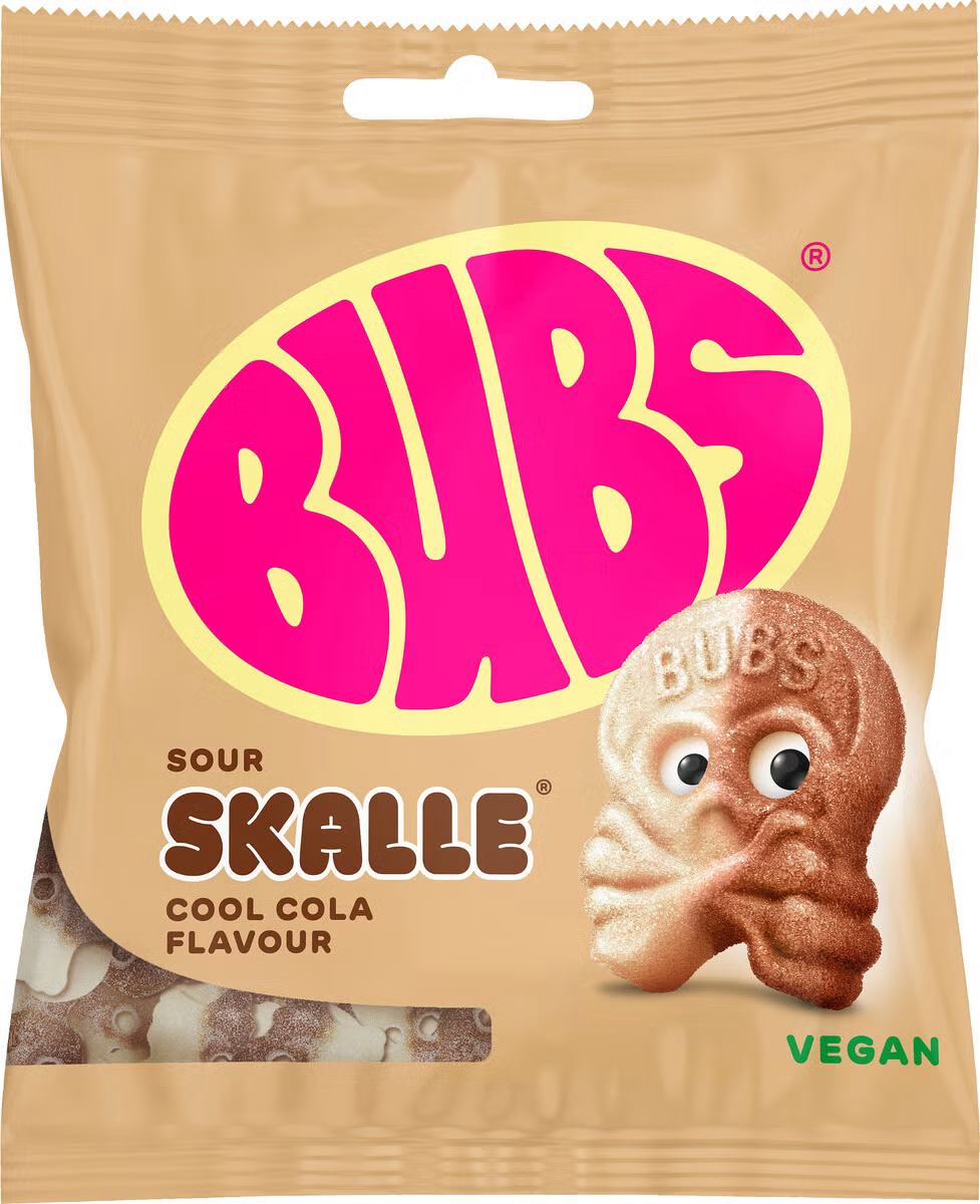 BUBS Godis Sour Cool Cola Skalle 156g bag