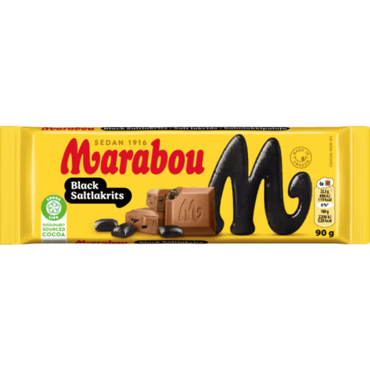 Marabou Black Salt Licorice Bar 90g
